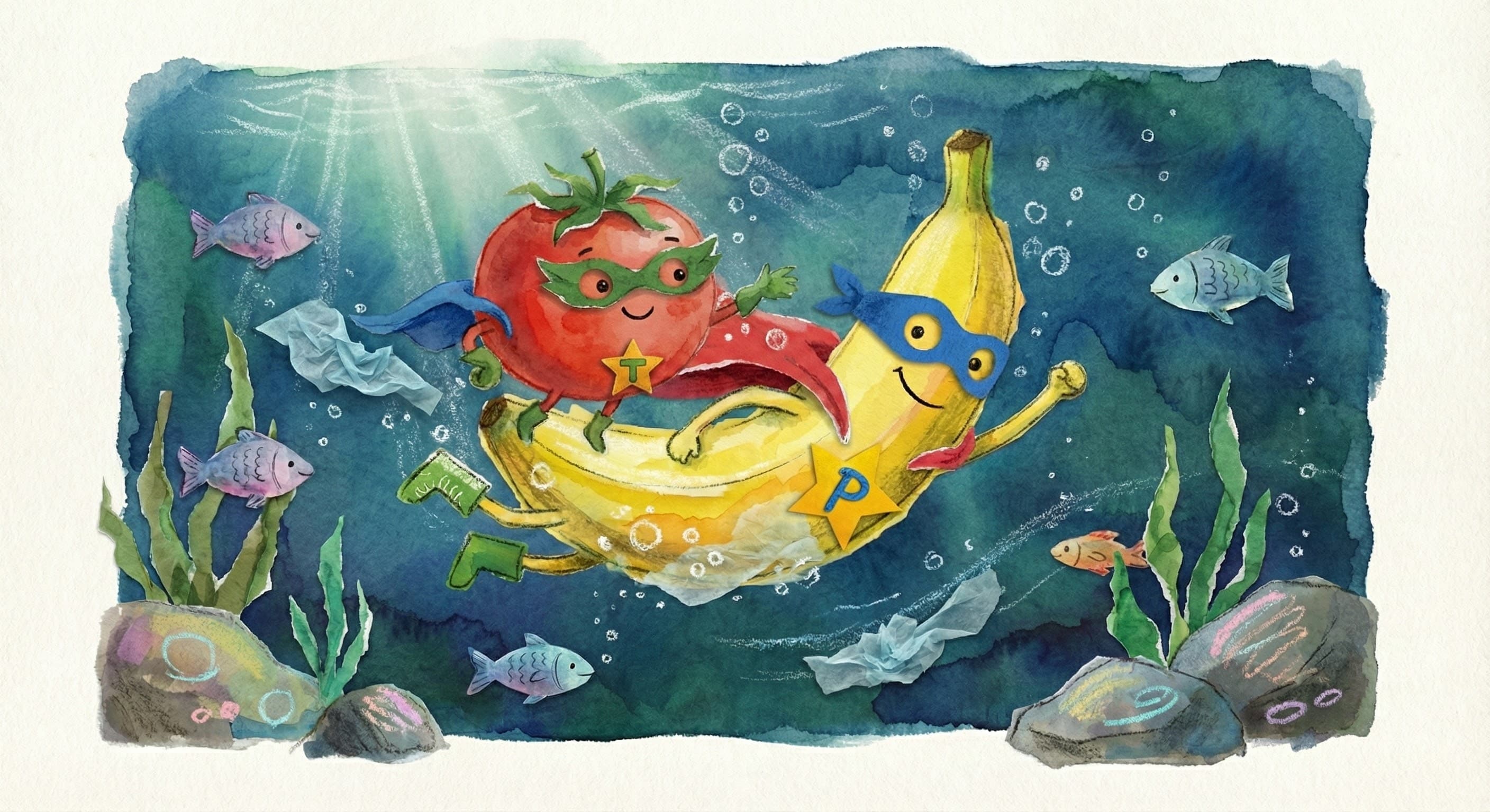 Banana Hero and friends on an underwater adventure